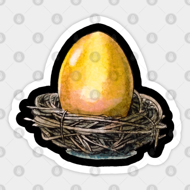 Golden Easter Egg Sticker by AquarellChill